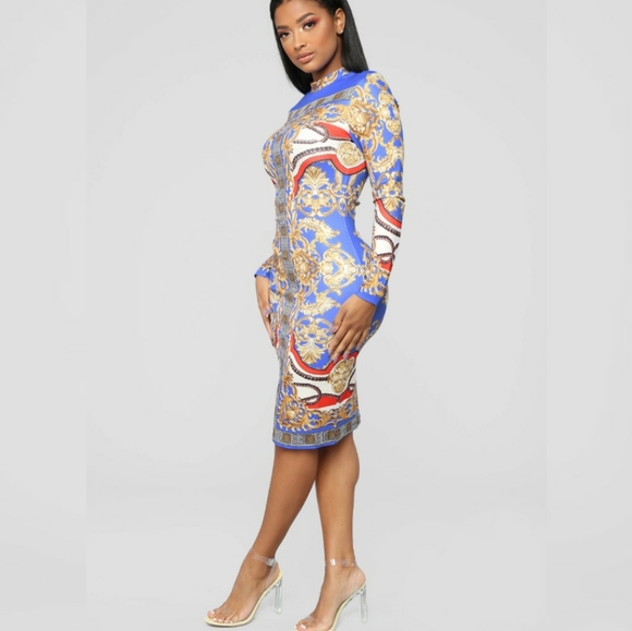 "Too Rich For Who" Midi Dress- Large - Picture 3 of 4